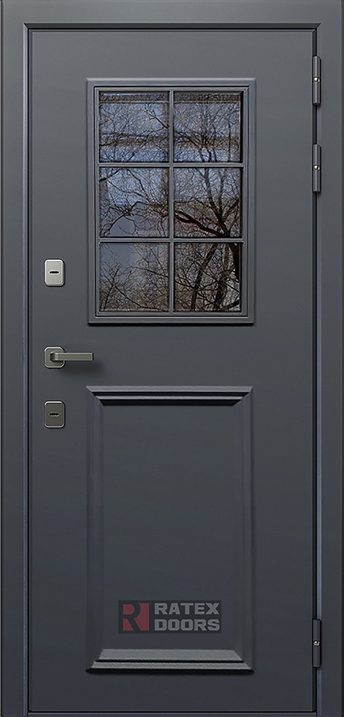 Sigma Doors Входная дверь Ratex T1 RAL 7024, арт. 0001578 - фото №1 (внешняя сторона)